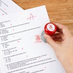 Gepersonaliseerde Well Done Portret Zelfinktende Leraar Stempel met Tekst – Bedankt voor de Leraar op Leraarsdag Motiverend Cadeau voor Leraren