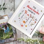 Personalisierte Diese Mom's Garden gehört zu 1-12 Geburt Blumen Rahmen Malerei mit Namen und Titel Geburtstag Muttertag Geschenk für Mutter Oma