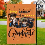 Personalisierte Multicolor 2025 Graduation 4 Fotos Gartenfahne mit Namen Graduation Party Dekor Geschenk für Absolventen