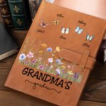Personalisierte 1-10 Schmetterlinge A5 Skizzenbuch Notebook Lederabdeckung mit Lagerung Tasche Muttertag Geschenk für Frauen