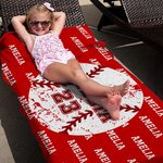 Personalized Basketball Volleyball Football Quick Dry Oversized Microfiber Beach Towel with Name and Number Travel Essential Holiday Gift for Kids