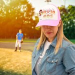 Personalisierte Baseball Mom Ice Cream Dripping Baseball-Kappe mit Namen und verstellbare Snapback Muttertag Geburtstag Geschenk für Baseball-Mutter-Spieler-Liebhaber