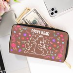 Personalizada Floral Mamá Osa Y 1-10 Bebé Osos Mujeres Cartera Billetera con Compartimentos Día de la Madre Cumpleaños Regalo para Mamá Abuela