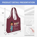 Personalizado Durable Enfermera Doctor Personaje de dibujos animados Bolsa grande con nombre Apreciación Regalo para el personal médico