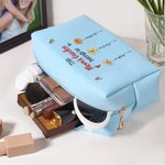 Neceser de maquillaje de piel personalizado con flor de nacimiento y nombre Regalo de viaje portátil para ella en el Día de la Madre