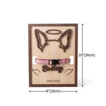 Gepersonaliseerd Honden Kat Oren Silhouet Houten Halsband Frame met Naam Huisdier Verlies GedenkGift voor Huisdierliefhebber