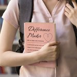 Personalized Difference Maker Definition A5 Leather Journal Notebook with 100 Lined Pages and Name Birthday Office Gift for Writers Colleagues Friends