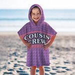 Personalized Pixelated Cousin Crew Hooded Beach Towel with Name Summer Vacation Travel Beach Party Accessory Birthday Gift for Kids