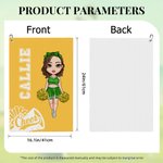 Personalisierte Cartoon Cheerleading Mädchen weiche schnell trocknende Waffel Handtuch mit Namen und hängenden Clip Sport Zubehör Geburtstag Geschenk für Cheerleader Frauen
