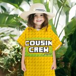Personalized Pixelated Cousin Crew Hooded Beach Towel with Name Summer Vacation Travel Beach Party Accessory Birthday Gift for Kids