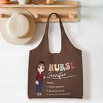 Personalizado Durable Enfermera Doctor Personaje de dibujos animados Bolsa grande con nombre Apreciación Regalo para el personal médico