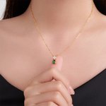 Personalised Dainty Teardrop Birthstone Necklace Charming Jewellery Birthday Anniversary Mother's Day Gift for Women