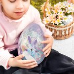 Personalized Cute Bunny Expression Fillable Jumbo Easter Egg with Name Holiday Basket Stuffers Easter Birthday Party Favors Gift for Kids