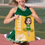 Personalisierte Cartoon Cheerleading Mädchen weiche schnell trocknende Waffel Handtuch mit Namen und hängenden Clip Sport Zubehör Geburtstag Geschenk für Cheerleader Frauen