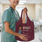 Personalizado Durable Enfermera Doctor Personaje de dibujos animados Bolsa grande con nombre Apreciación Regalo para el personal médico