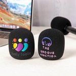 Personalized Microphone Foam Cover with Photo Logo Set of 2 Birthday Gift for Creators Hosts