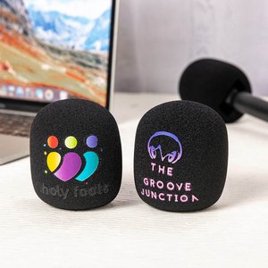 Henkilökohtainen mikrofoni vaahto kansi valokuva logo Set of 2 Syntymäpäivälahja Luojat isännät