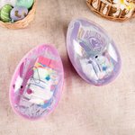 Personalized Cute Bunny Expression Fillable Jumbo Easter Egg with Name Holiday Basket Stuffers Easter Birthday Party Favors Gift for Kids