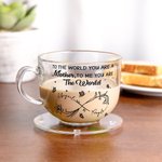 Personalisierte Mutter Kind Unendlichkeit Geburt Monat Blumen 16 oz Klarglas Becher mit Griff und Name Muttertag Geburtstag Geschenk für Mama Oma