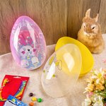 Personalized Cute Bunny Expression Fillable Jumbo Easter Egg with Name Holiday Basket Stuffers Easter Birthday Party Favors Gift for Kids