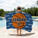Personalized Basketball Volleyball Football Quick Dry Oversized Microfiber Beach Towel with Name and Number Travel Essential Holiday Gift for Kids