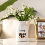 Henkilökohtainen Sydän Floral 4 Valokuvat Keraaminen kukka maljakko otsikko ja teksti Syntymäpäivä Äitienpäivä Housewarming lahja äidille isoäiti perheelle