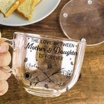 Personalisierte Mutter Kind Unendlichkeit Geburt Monat Blumen 16 oz Klarglas Becher mit Griff und Name Muttertag Geburtstag Geschenk für Mama Oma