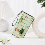 Personalisierte Mom's Garden Cartoon Charakter PU Leder Brieftasche mit 1-12 Namen und Armband Muttertag Wertschätzung Geschenk für Oma Mom