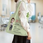 Personalizado Durable Enfermera Doctor Personaje de dibujos animados Bolsa grande con nombre Apreciación Regalo para el personal médico