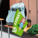 Personalisierte Cartoon Cheerleading Mädchen weiche schnell trocknende Waffel Handtuch mit Namen und hängenden Clip Sport Zubehör Geburtstag Geschenk für Cheerleader Frauen