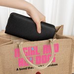 Personalisierte unzerbrechliche Bindung 3D Cartoon Design Jute Tasche mit Namen Tote Bag Reisezubehör Geburtstagsgeschenk für Hundehalter