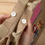 Personalisierte unzerbrechliche Bindung 3D Cartoon Design Jute Tasche mit Namen Tote Bag Reisezubehör Geburtstagsgeschenk für Hundehalter