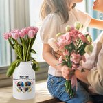 Henkilökohtainen Sydän Floral 4 Valokuvat Keraaminen kukka maljakko otsikko ja teksti Syntymäpäivä Äitienpäivä Housewarming lahja äidille isoäiti perheelle