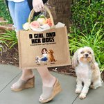 Personalisierte unzerbrechliche Bindung 3D Cartoon Design Jute Tasche mit Namen Tote Bag Reisezubehör Geburtstagsgeschenk für Hundehalter