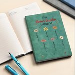 Personalized Birth Flower A5 A6 Leather Lined Journal Notebook with 1-12 Names and 100 Pages Paper Mother's Day Birthday Gift for Mom Grandma
