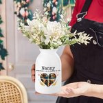 Henkilökohtainen Sydän Floral 4 Valokuvat Keraaminen kukka maljakko otsikko ja teksti Syntymäpäivä Äitienpäivä Housewarming lahja äidille isoäiti perheelle