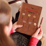 Personalized Birth Flower A5 A6 Leather Lined Journal Notebook with 1-12 Names and 100 Pages Paper Mother's Day Birthday Gift for Mom Grandma