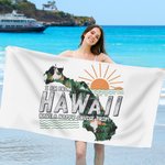 Toalla de playa de gran tamaño y secado rápido con texto Personalizada con diseño de mapa de estado Regalo de fiesta de vacaciones de verano para amantes de la natación en familia