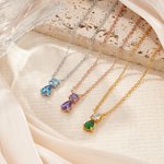 Personalised Dainty Teardrop Birthstone Necklace Charming Jewellery Birthday Anniversary Mother's Day Gift for Women