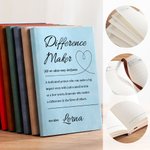 Personalized Difference Maker Definition A5 Leather Journal Notebook with 100 Lined Pages and Name Birthday Office Gift for Writers Colleagues Friends