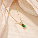 Personalised Dainty Teardrop Birthstone Necklace Charming Jewellery Birthday Anniversary Mother's Day Gift for Women