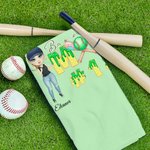 Personalized Ice Cream Dripping Baseball Mom Towel with Name and Number Portable Birthday Sport Accessories Gift for Baseball Sport Lovers