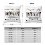 Personalized Photos Title Design Throw Pillow Cover with 1-10 Names Mother's Day Appreciation Housewarming Gift for Grandma Mom