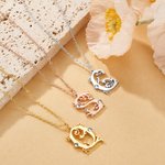 Personalisierte künstlerische Floral Initial Zirkon Halskette Zierlich Schmuck Geburtstag Muttertag Geschenk für Mama Schwestern Freunde
