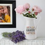 Personalisierte 1-12 Geburt Blumen Keramik Blumenvase mit Titel und Text Geburtstag Muttertag Housewarming Geschenk für Mama Oma Familie