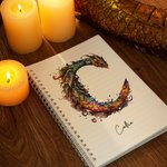 Personalisierte Aquarell Drachen Initial A5 Spiral Journal Notebook mit Text und 120 linierten Seiten Bürobedarf Geburtstag Geschenk für Drachenliebhaber