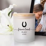 Personalisierte Haustier Fußabdrücke für immer geliebt LED Kerze Jar mit Namen und Datum Memorial Kondolenz Sympathie Haustier Verlust Geschenk für Tierbesitzer