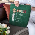 Personalized Cartoon Medical Character Large Reusable Tote Bag with Title and Nouns Nurse Week Appreciation Gift for Nurse Doctor Medical Staff