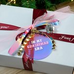 Personalisierte In My Christmas Era Disco Light Ball Ornament mit Namen Perlen und Gurtband Weihnachtsbaum Home Decor Geburtstag Geschenk für Musikliebhaber