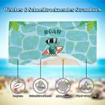 Personalisiertes Niedliches Wal Schildkröte Meerestier Surfer Strandtuch mit Namen Schnelltrocknend Reisezubehör Pool Party Geschenk für Kinder